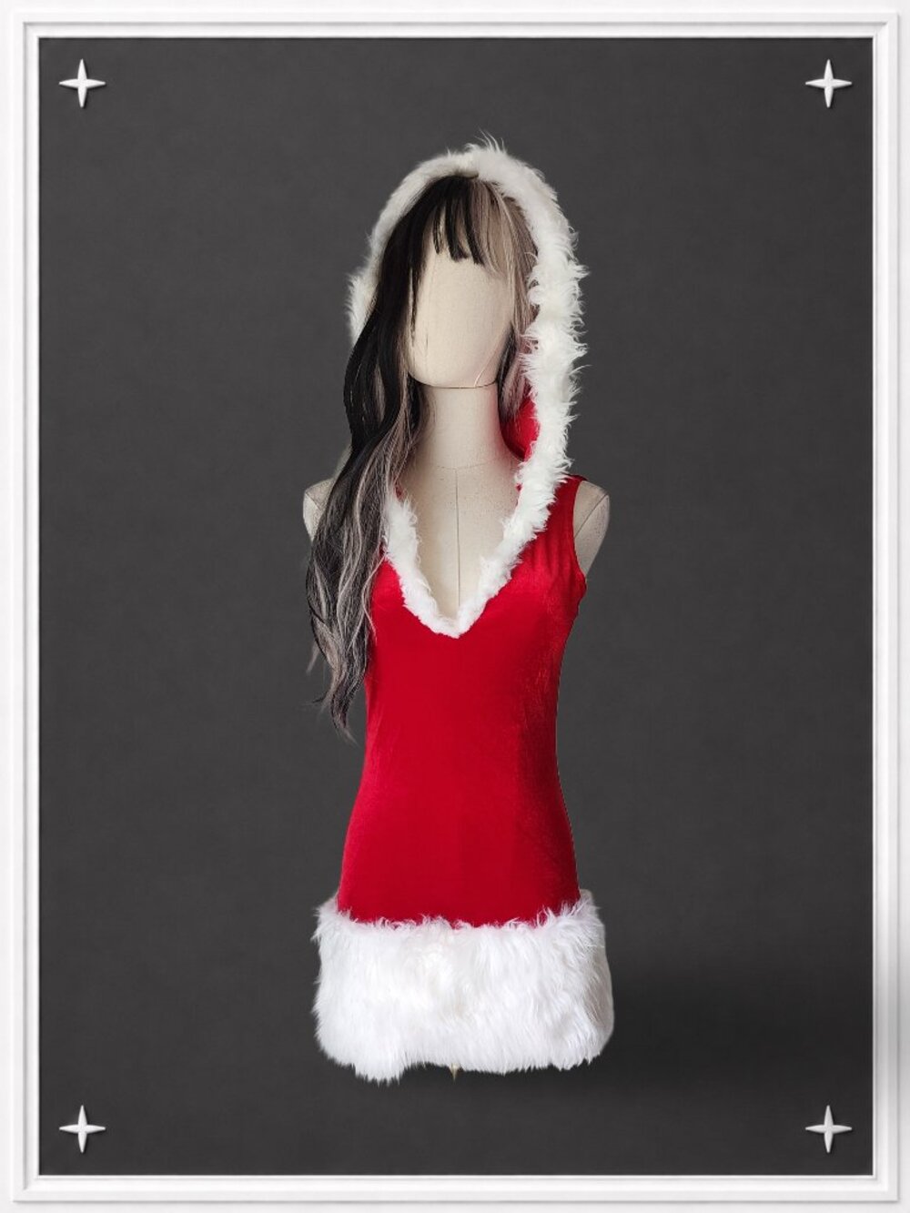 VINTAGE Y2K Hooded Santa Mini Dress by Roma | Women's S/M